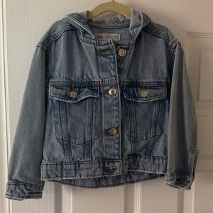Zara Kids Light Blue Denim Jacket with Hood